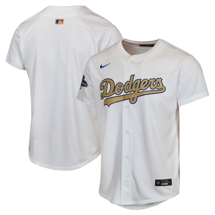 Youth Los Angeles Dodgers Nike White 2025 Gold Collection Limited Jersey - Puhuasuan