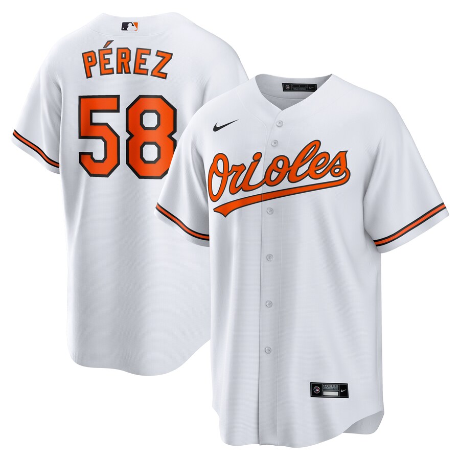 Men's Baltimore Orioles Cionel Perez Nike White Home Replica Jersey - Puhuasuan