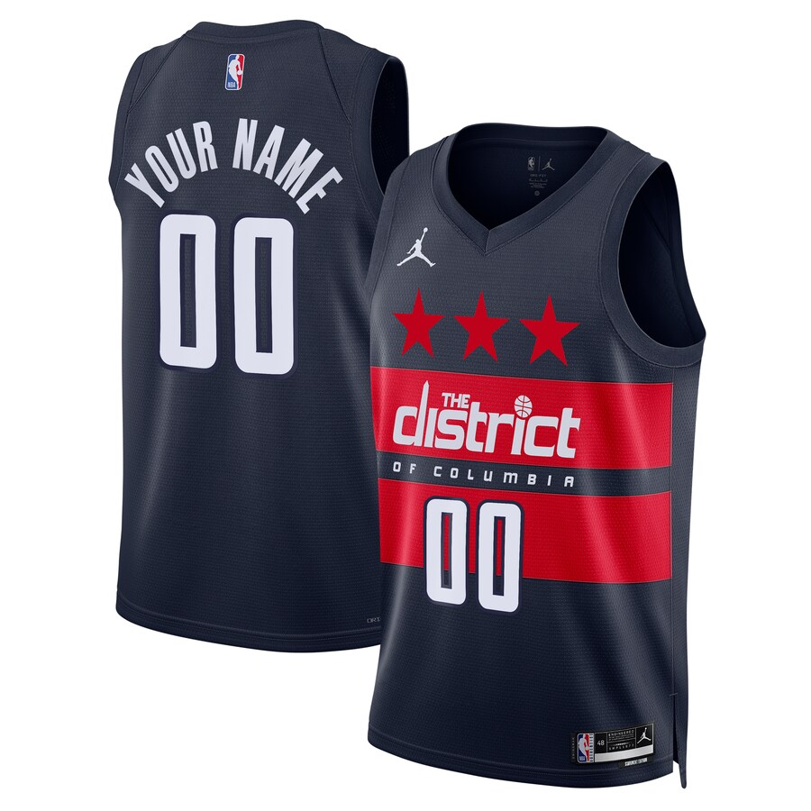 Unisex Washington Wizards Jordan Brand Navy 2024/25 Custom Swingman Jersey - Statement Edition - Puhuasuan