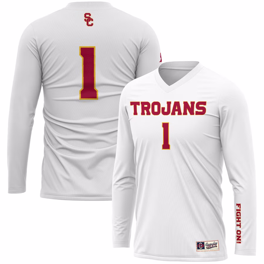 #1 USC Trojans GameDay Greats Youth  Lightweight Volleyball Jersey - White - Puhuasuan