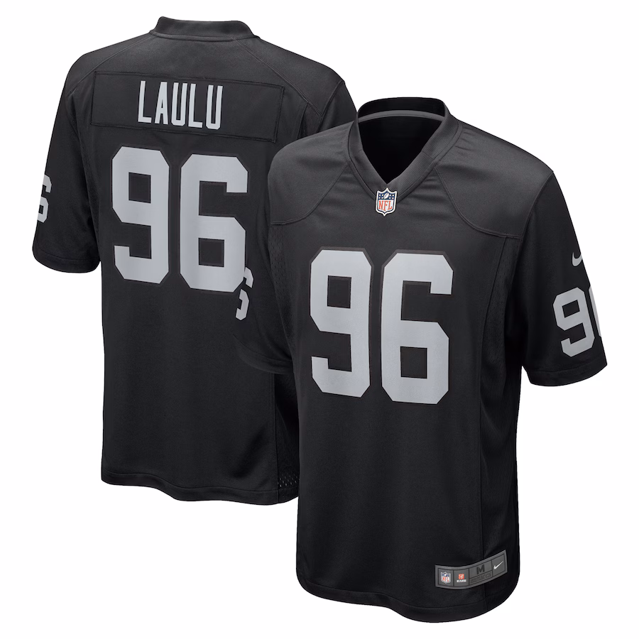 Men's Las Vegas Raiders Jonah Laulu Nike Black Team Game Jersey - Puhuasuan