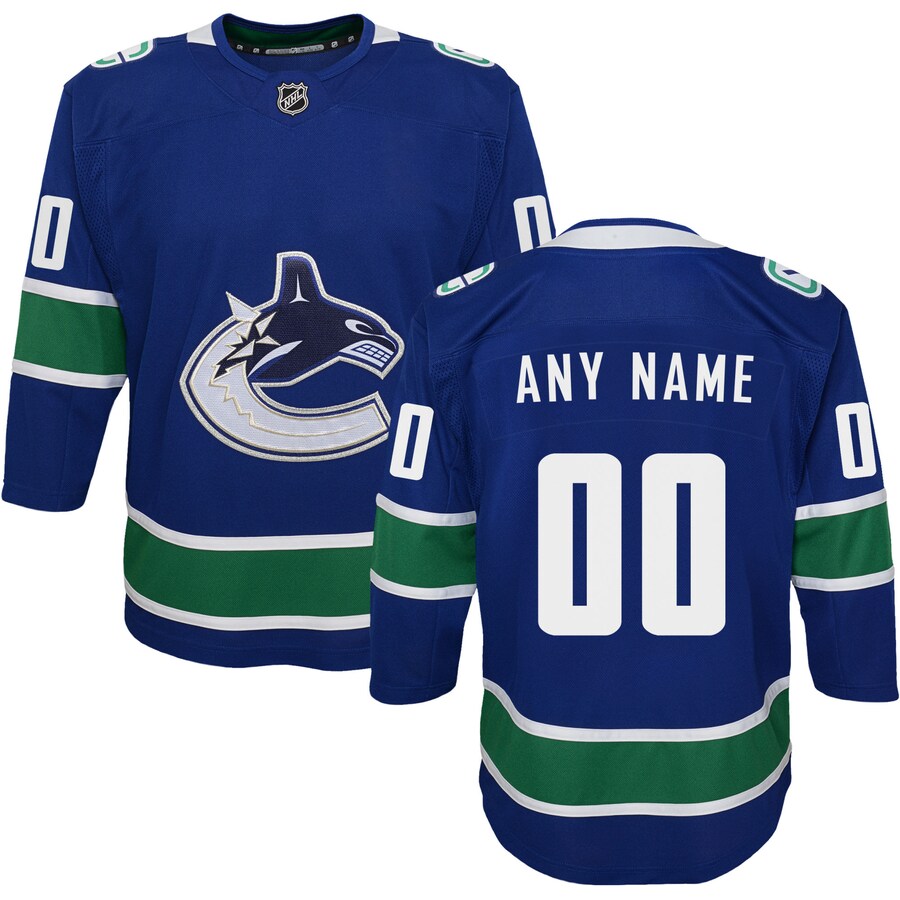 Youth Vancouver Canucks Blue Premier Custom Jersey - Puhuasuan
