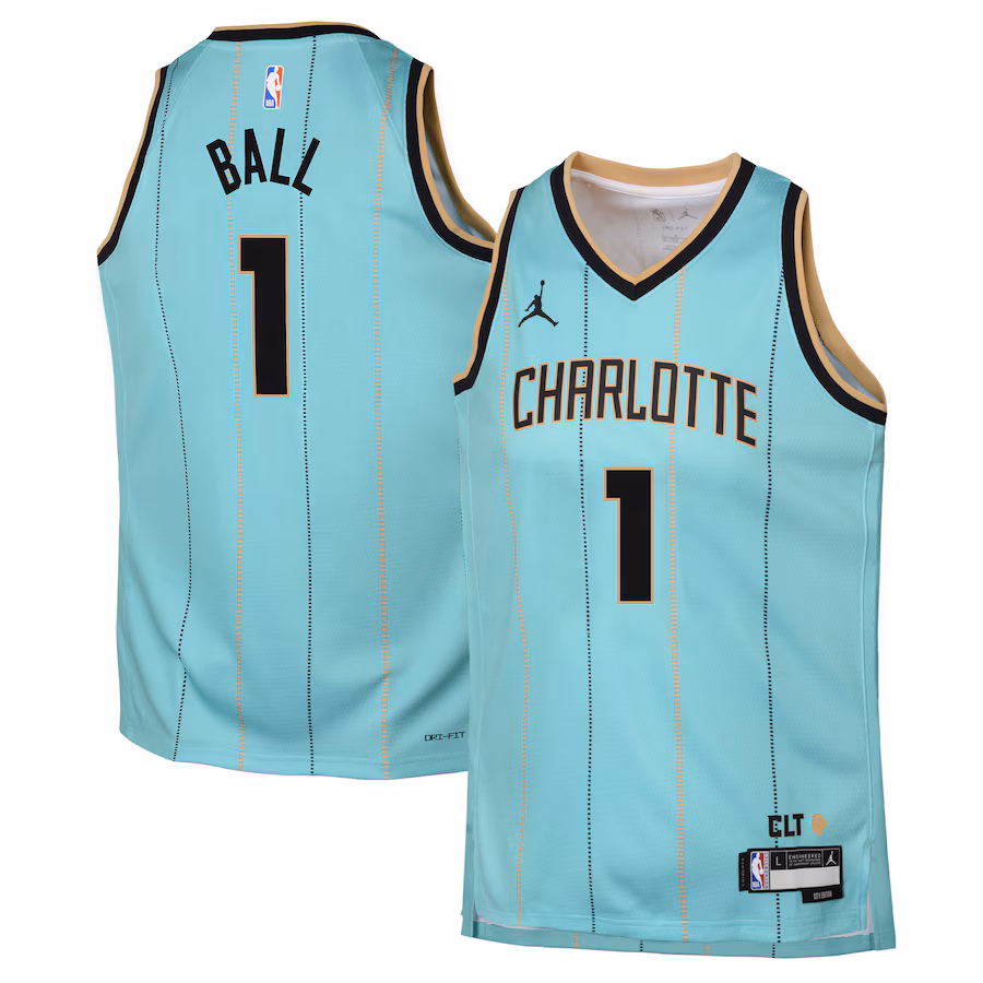 Youth Charlotte Hornets LaMelo Ball Jordan Brand Mint 2024/25 Swingman Player Jersey - City Edition - Puhuasuan