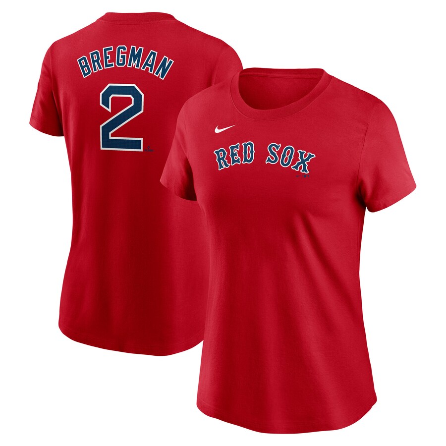 Women's Boston Red Sox Alex Bregman Nike Red Fuse Name & Number T-Shirt - Puhuasuan