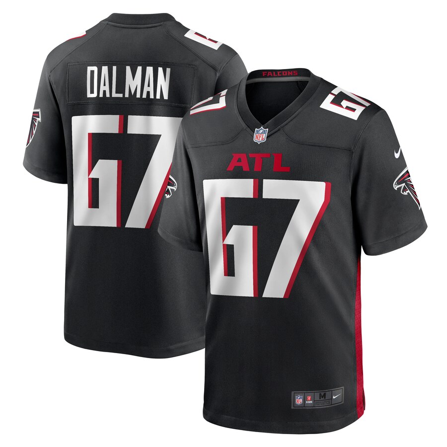 Men's Atlanta Falcons Drew Dalman Nike Black Game Jersey - Puhuasuan
