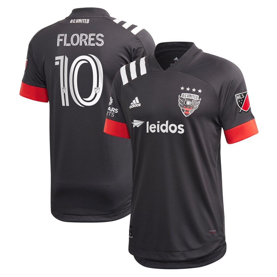 Men's D.C. United Edison Flores adidas Black 2020 Primary Authentic Jersey - Puhuasuan