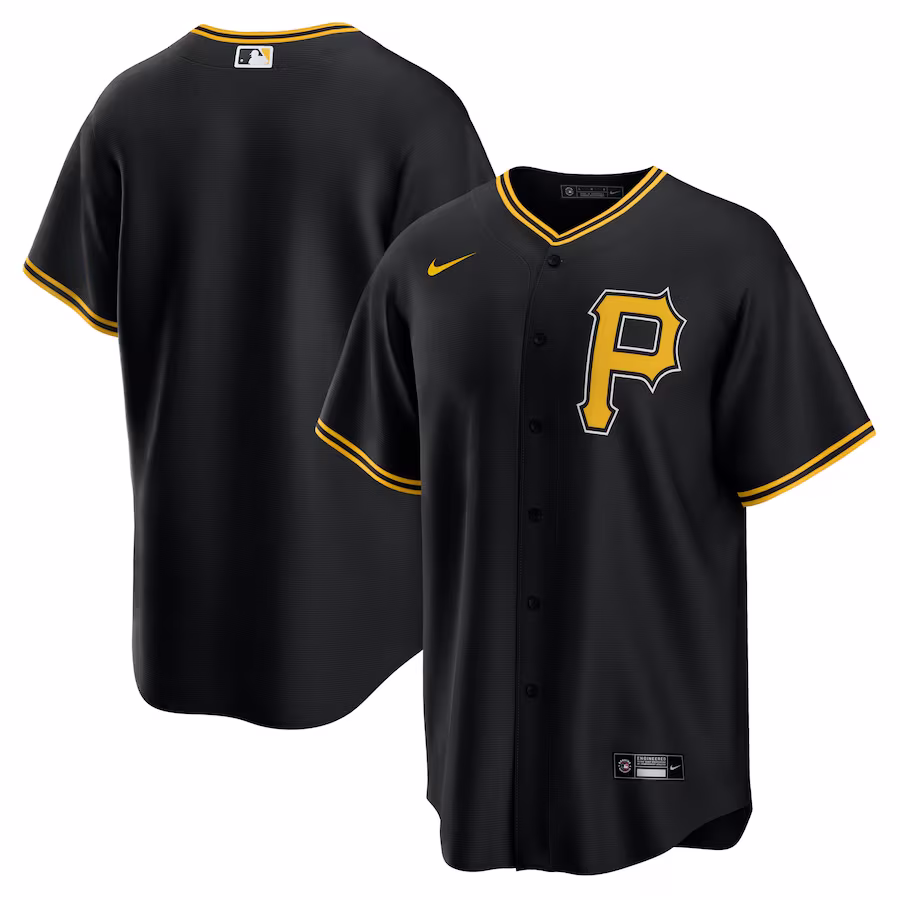 Men's Pittsburgh Pirates Nike Black Alternate Replica Team Jersey - Puhuasuan