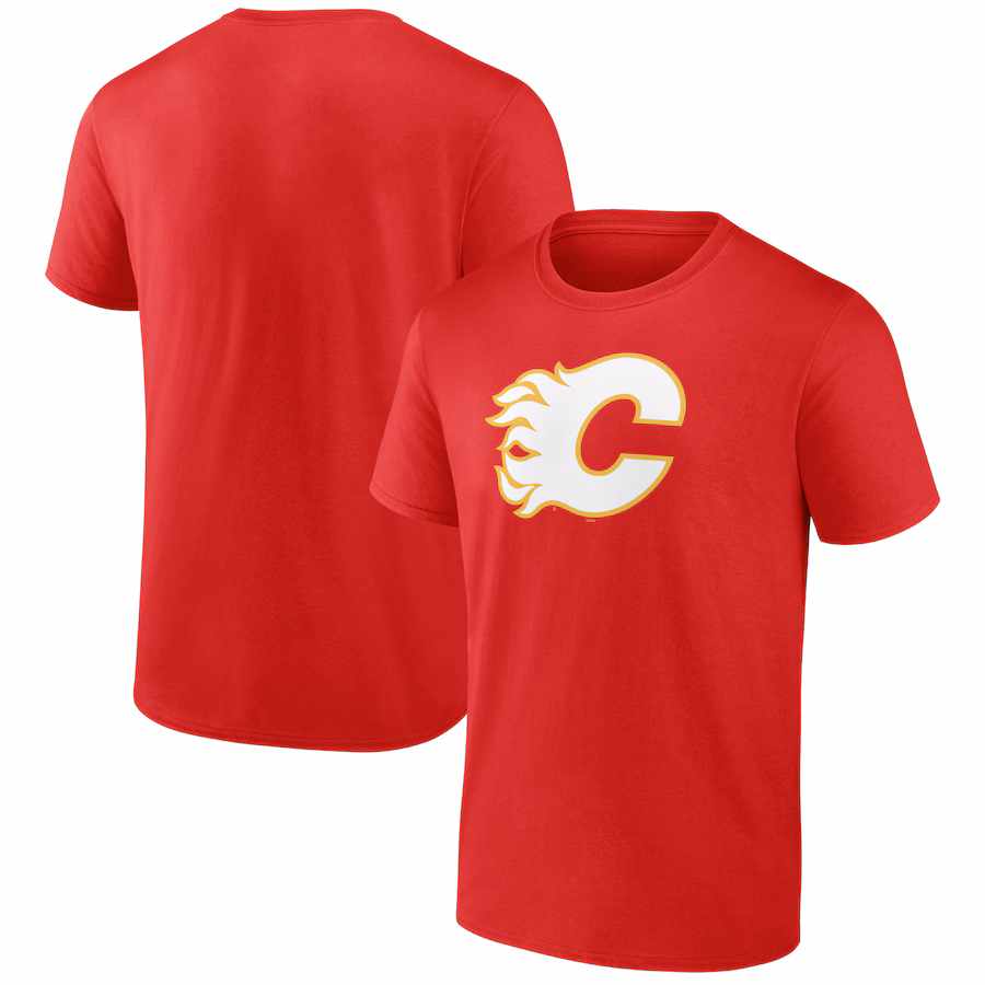 Men's Calgary Flames Red Logo T-Shirt - Puhuasuan