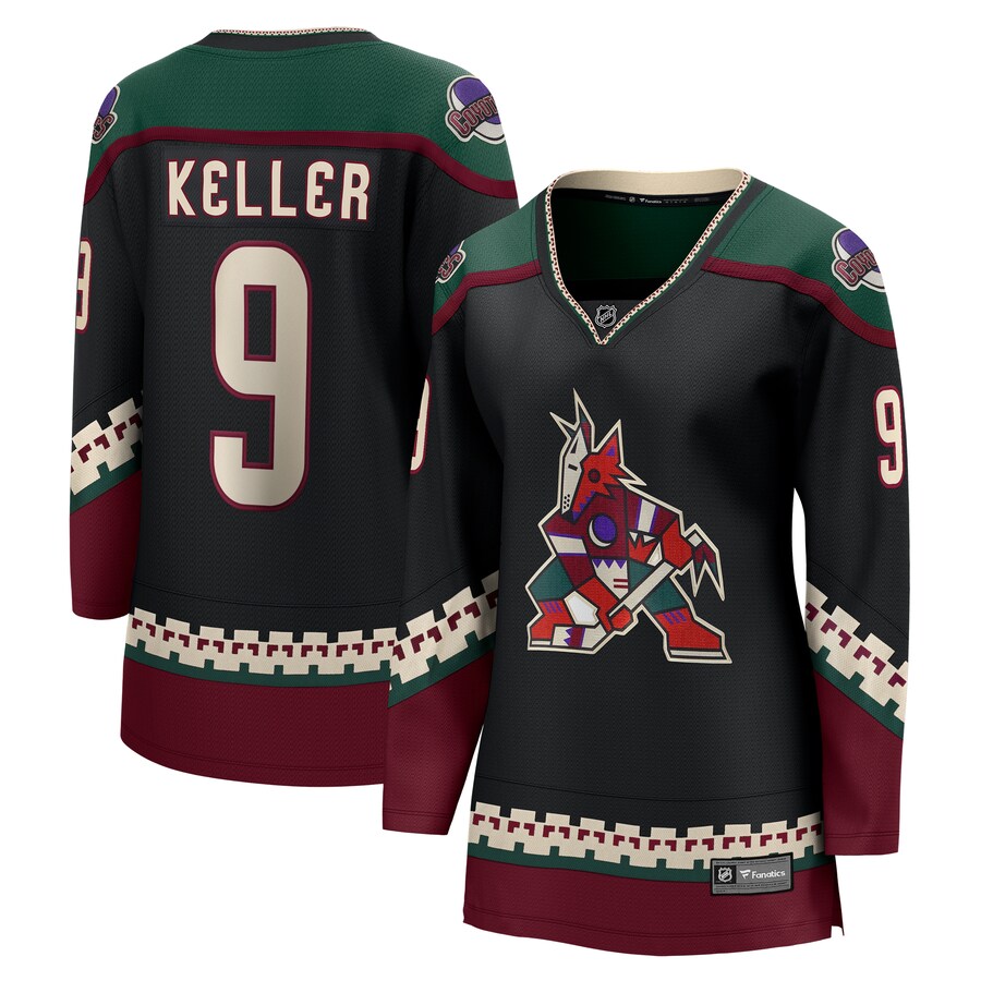 Women's Arizona Coyotes Clayton Keller Fanatics Branded Black Home Breakaway Player Jersey - Puhuasuan