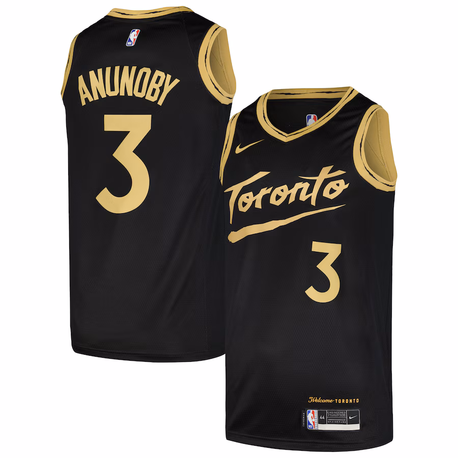 Men's Toronto Raptors OG Anunoby Nike Black Swingman Player Jersey - City Edition - Puhuasuan