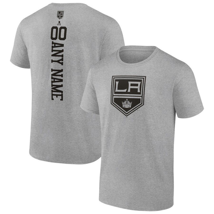 Men's Los Angeles Kings Heather Gray Personalized Name & Number T-Shirt - Puhuasuan