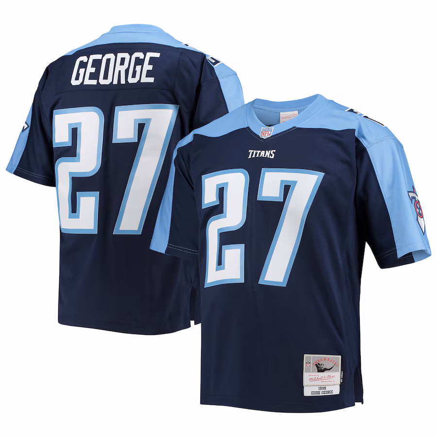 Men's Tennessee Titans Eddie George Mitchell & Ness Navy Legacy Replica Jersey - Puhuasuan