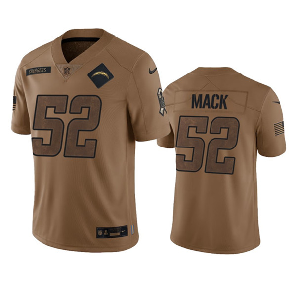 Men's Los Angeles Chargers #52 Khalil Mack 2023 Brown Salute To Service Limited Football Stitched Jersey - Puhuasuan