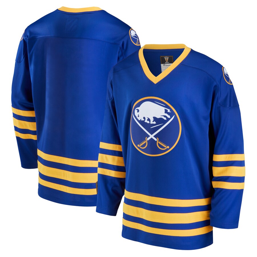 Men's Buffalo Sabres Fanatics Branded Royal Premier Breakaway Heritage Jersey - Puhuasuan