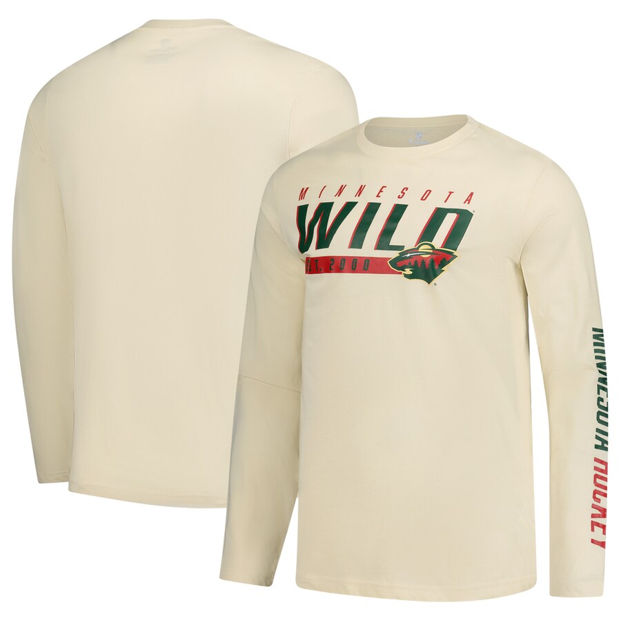 Men's Minnesota Wild Fanatics Cream Long Sleeve T-Shirt - Puhuasuan