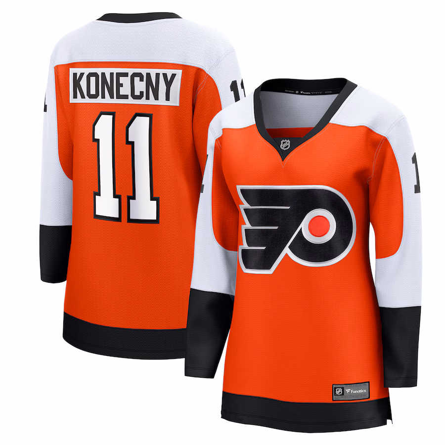 Women's Philadelphia Flyers Travis Konecny Fanatics Orange Home Breakaway Player Jersey - Puhuasuan