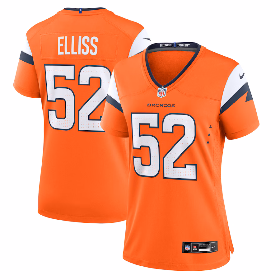 Women's Denver Broncos Jonah Elliss Nike Orange Team Game Jersey - Puhuasuan