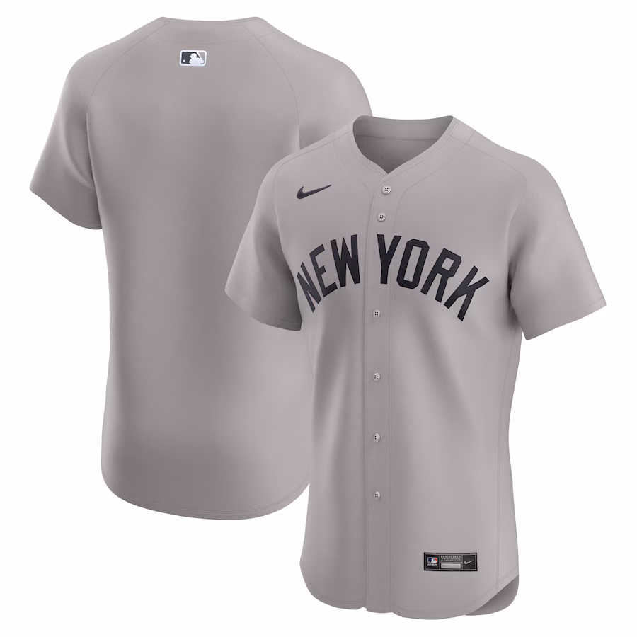 Men's New York Yankees Nike Gray Road Elite Jersey - Puhuasuan