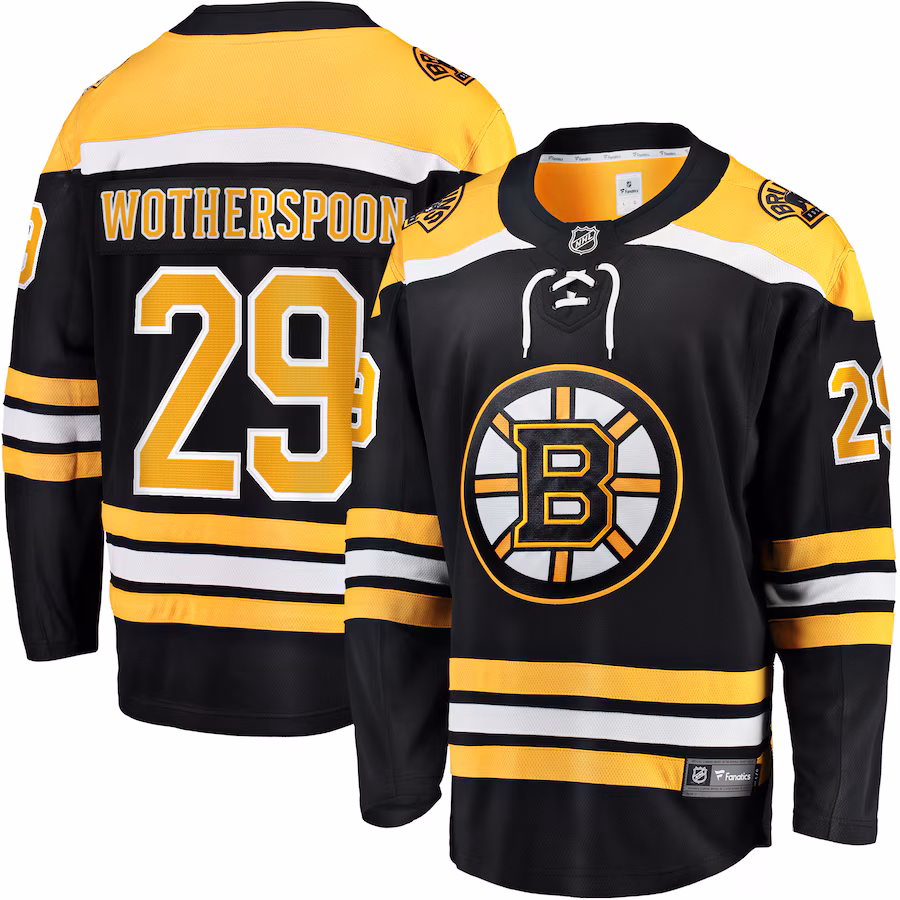 Men's Boston Bruins Parker Wotherspoon Fanatics Black Home Premier Breakaway Player Jersey - Puhuasuan