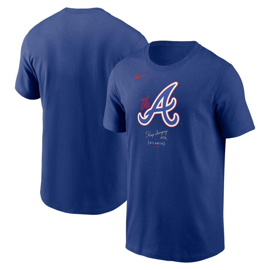 Men's Atlanta Braves Nike Royal City Connect Large Logo T-Shirt - Puhuasuan