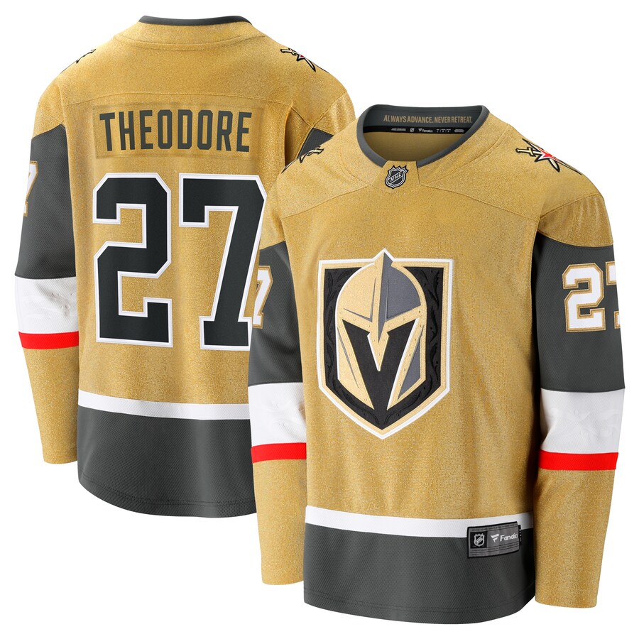 Men's Vegas Golden Knights Shea Theodore Fanatics Branded Gold Home Breakaway Jersey - Puhuasuan