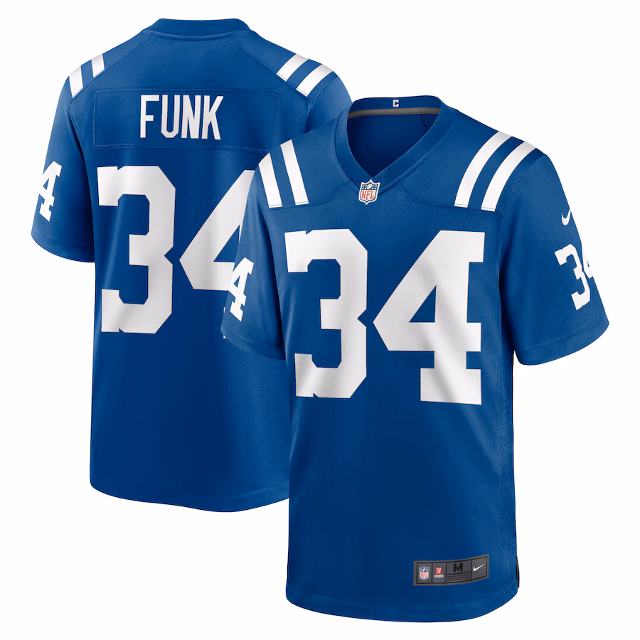 Men's Indianapolis Colts Jake Funk Nike  Royal Team Game Jersey - Puhuasuan
