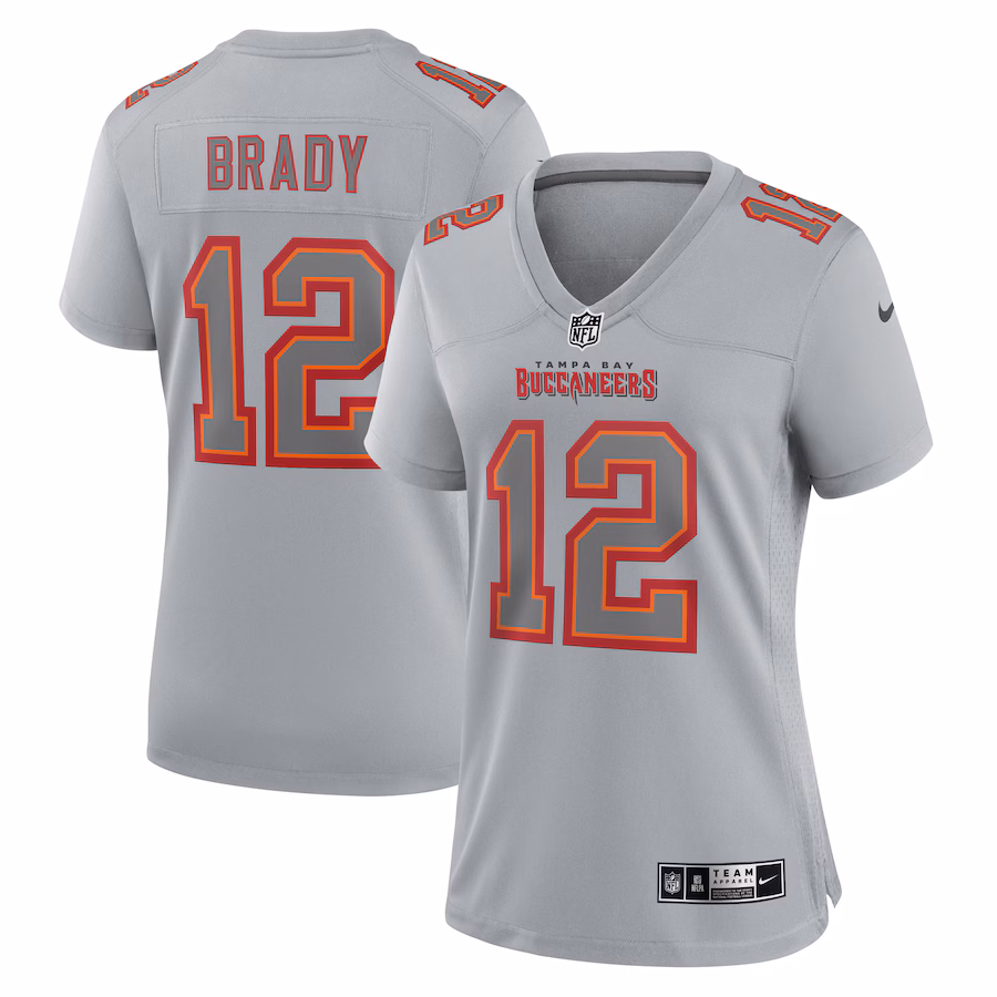 Women's Tampa Bay Buccaneers Tom Brady Nike Gray Atmosphere Fashion Game Jersey - Puhuasuan