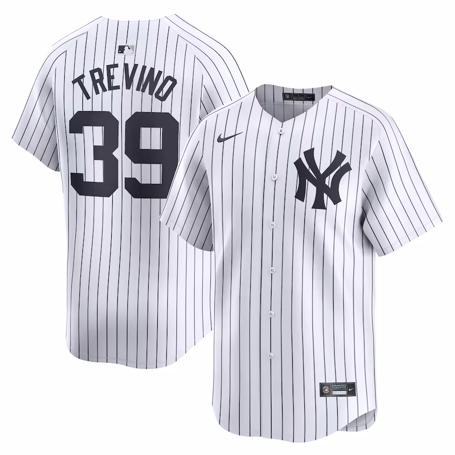 Men's New York Yankees Jose Trevino Nike White Home Limited Player Jersey - Puhuasuan