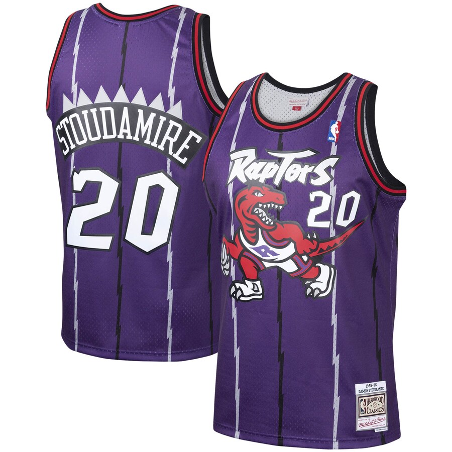 Men's Toronto Raptors Damon Stoudamire Mitchell & Ness Purple 1995/96 Hardwood Classics Swingman Jersey - Puhuasuan