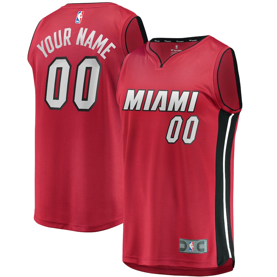Youth Miami Heat Fanatics Red Fast Break Replica Custom Jersey - Statement Edition - Puhuasuan