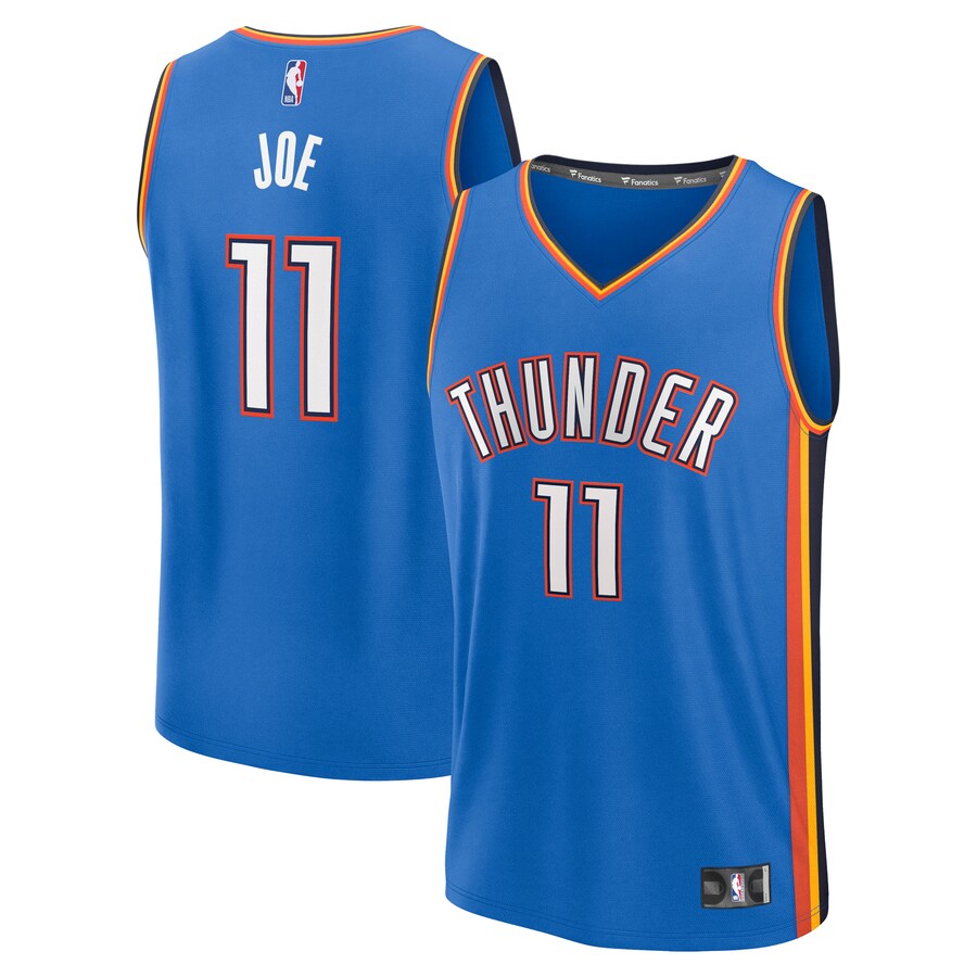 Men's Oklahoma City Thunder Isaiah Joe Fanatics Blue Fast Break Replica Player Jersey - Icon Edition - Puhuasuan