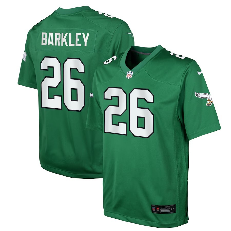 Youth Philadelphia Eagles Saquon Barkley Nike Kelly Green Alternate Game Player Jersey - Puhuasuan