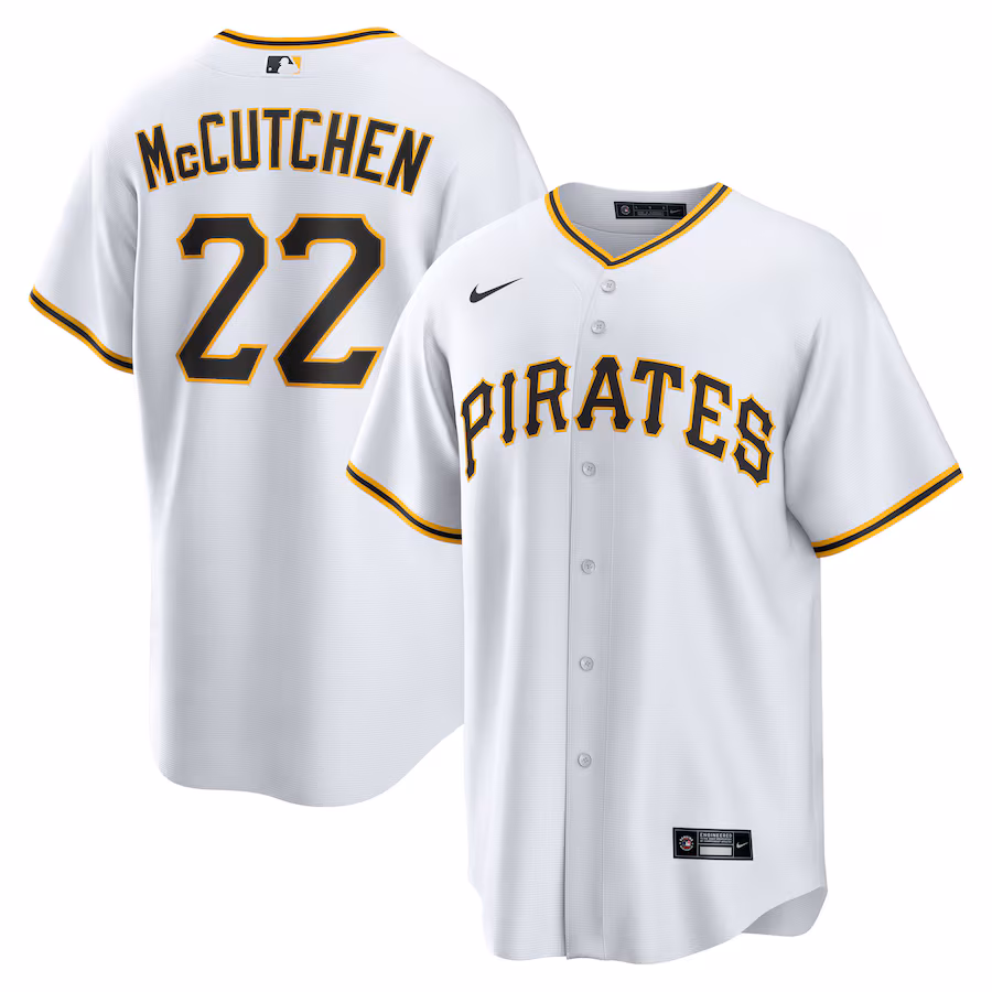 Men's Pittsburgh Pirates Andrew McCutchen Nike White Replica Player Jersey - Puhuasuan