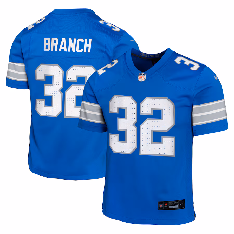 Youth Detroit Lions Brian Branch Nike Blue Team Player Game Jersey - Puhuasuan