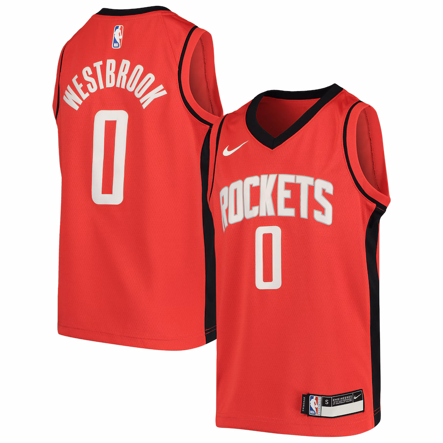 Youth Houston Rockets Russell Westbrook Nike Red Swingman Jersey - Icon Edition - Puhuasuan