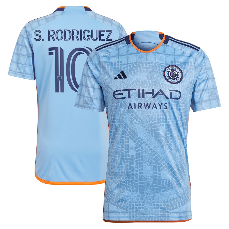 Men's New York City FC Santiago Rodríguez adidas Light Blue 2024 The Interboro Kit Replica Player Jersey - Puhuasuan