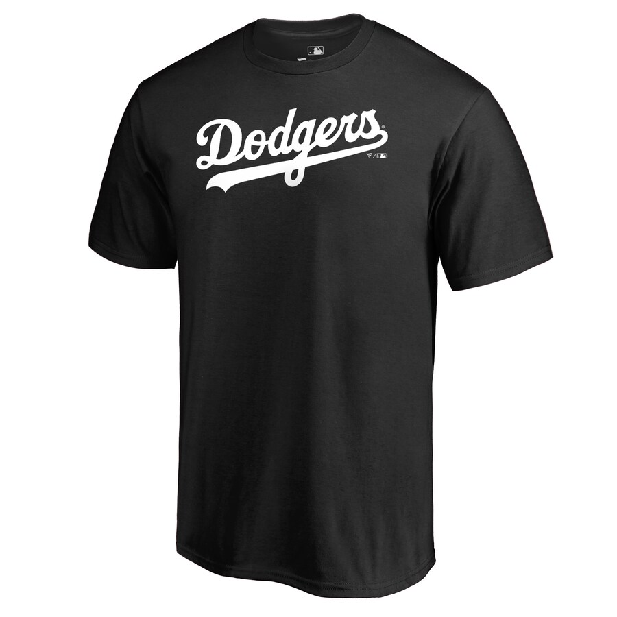 Men's Los Angeles Dodgers Black Team Wordmark T-Shirt - Puhuasuan