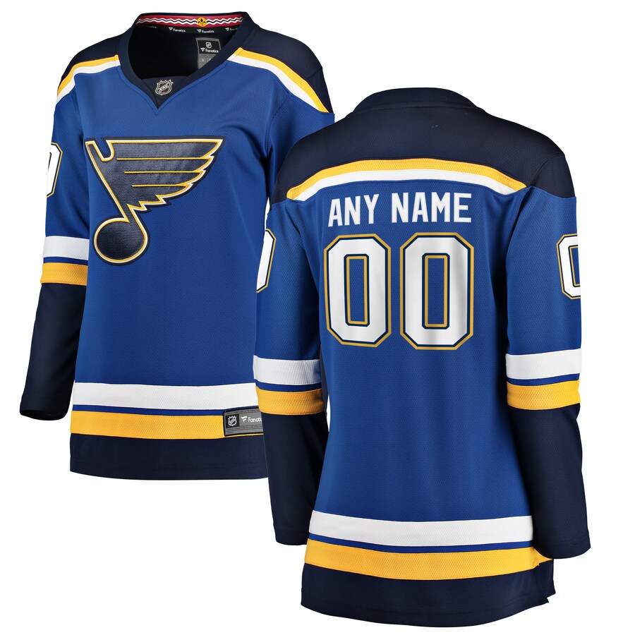 Women's St. Louis Blues Fanatics Branded Blue Home Breakaway Custom Jersey - Puhuasuan