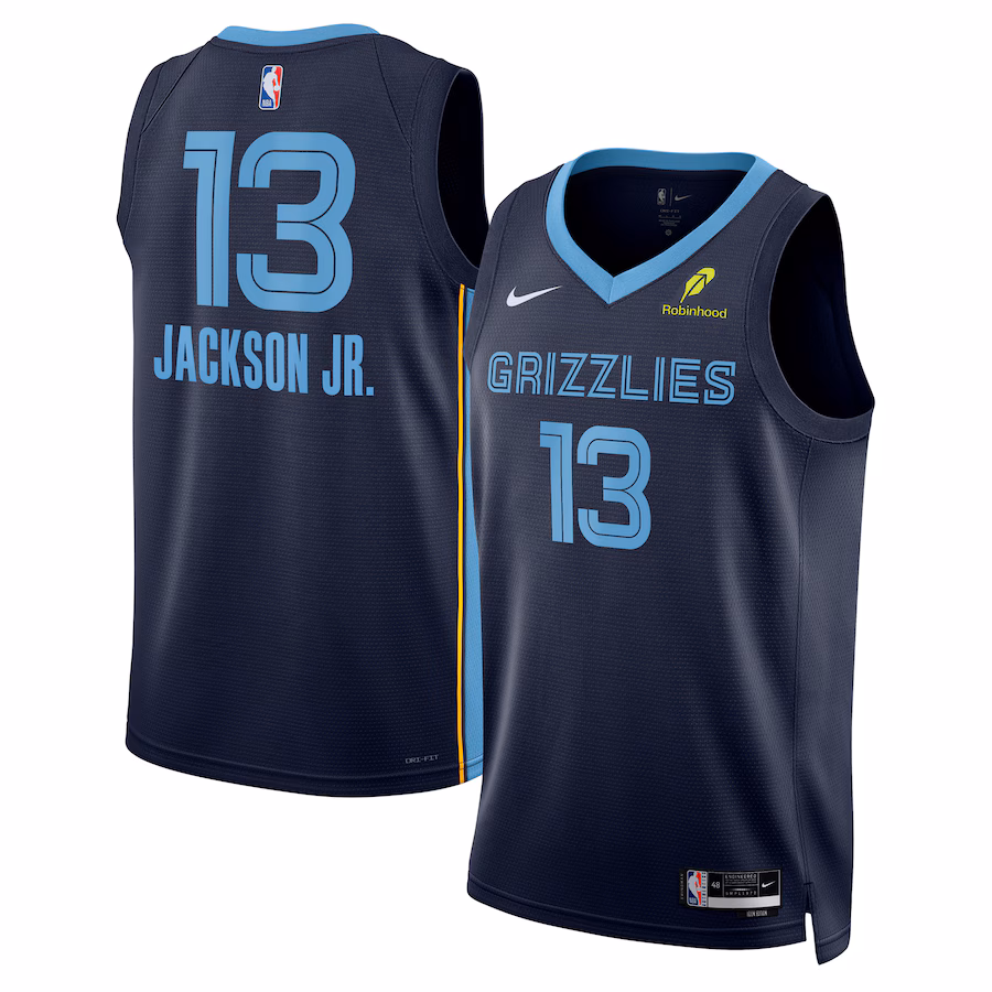 Unisex Memphis Grizzlies Jaren Jackson Jr. Nike Navy Swingman Badge Player Jersey - Icon Edition - Puhuasuan