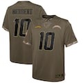 Men's Los Angeles Chargers #10 Justin Herbert 2022 Olive Salute To Service Limited Stitched Jersey - Puhuasuan
