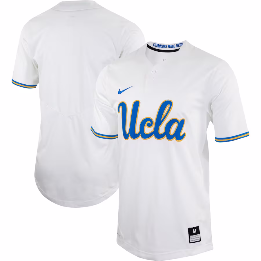 UCLA Bruins Nike Unisex Two-Button Replica Softball Jersey - White - Puhuasuan