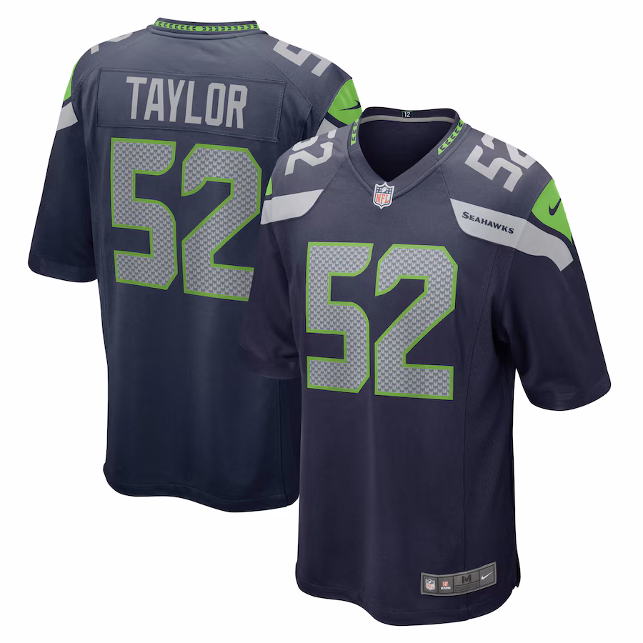 Men's Seattle Seahawks Darrell Taylor Nike College Navy Game Jersey - Puhuasuan