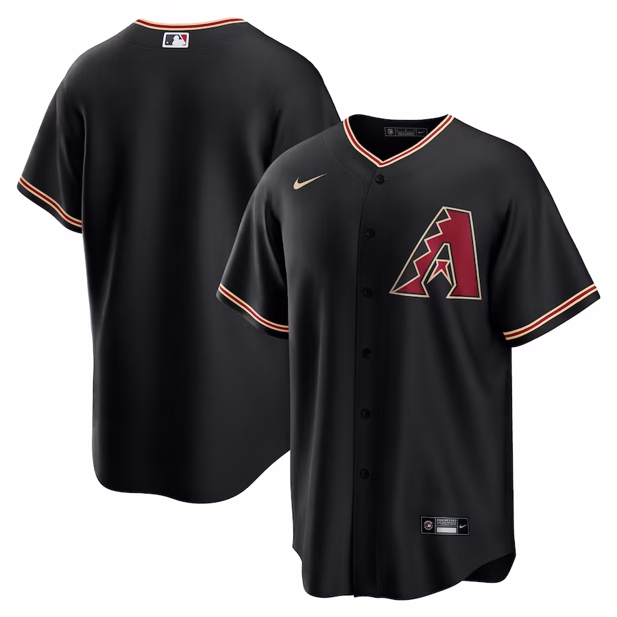 Men's Arizona Diamondbacks Nike Black Alternate Replica Team Jersey - Puhuasuan