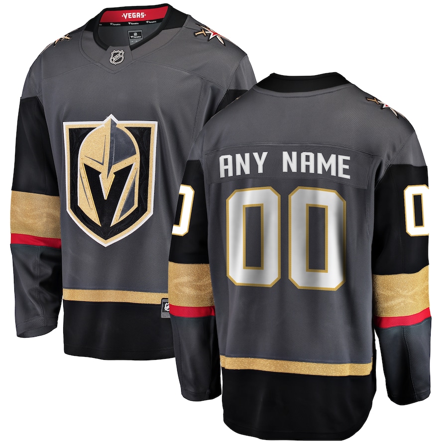 Men's Vegas Golden Knights Fanatics Gray Alternate Breakaway Custom Jersey - Puhuasuan