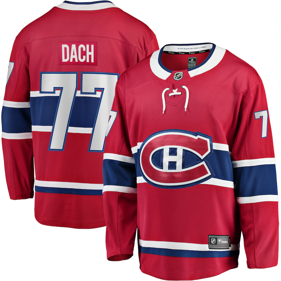 Men's Montreal Canadiens Kirby Dach Fanatics Red Home Breakaway Player Jersey - Puhuasuan
