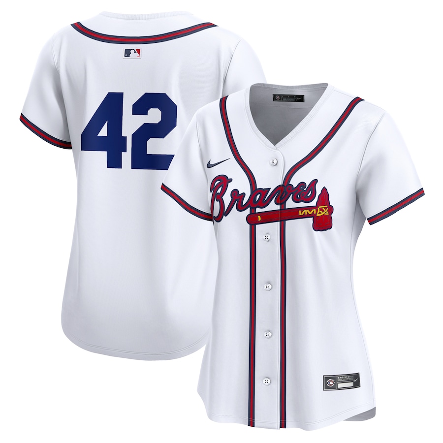 Women's Atlanta Braves  Nike White 2024 Jackie Robinson Day Home Limited Jersey - Puhuasuan