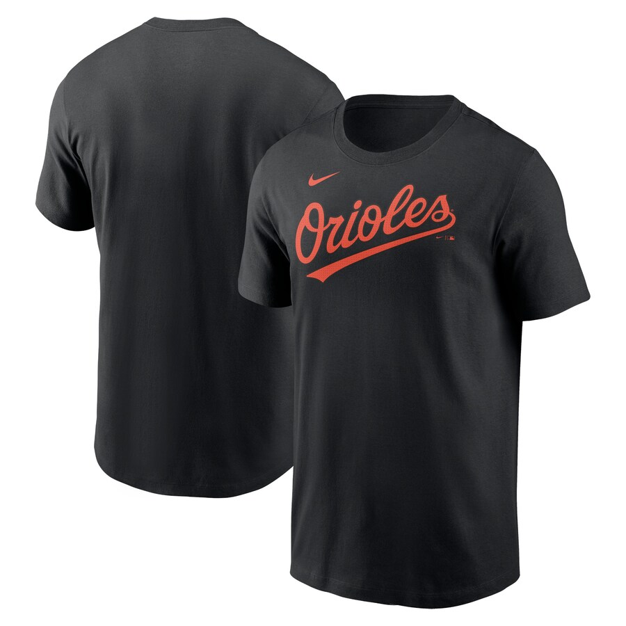 Men's Baltimore Orioles Nike Black Fuse Wordmark T-Shirt - Puhuasuan