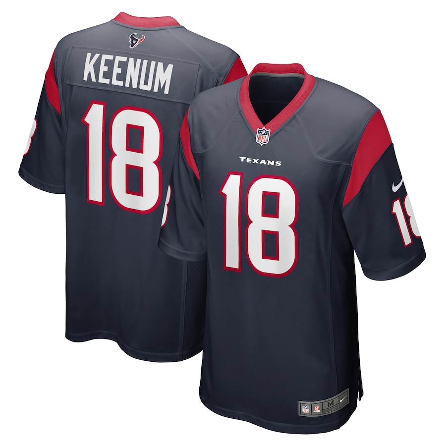 Men's Houston Texans Case Keenum Nike Navy Game Player Jersey - Puhuasuan