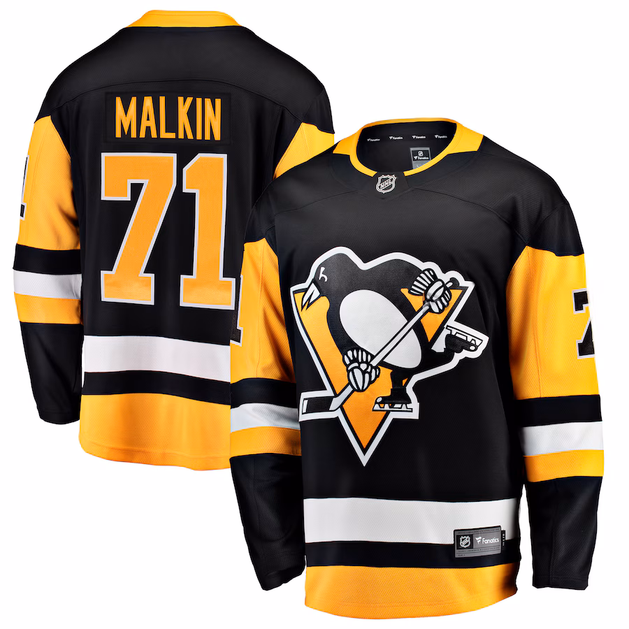 Men's Pittsburgh Penguins Evgeni Malkin Fanatics Black Home Breakaway Jersey - Puhuasuan