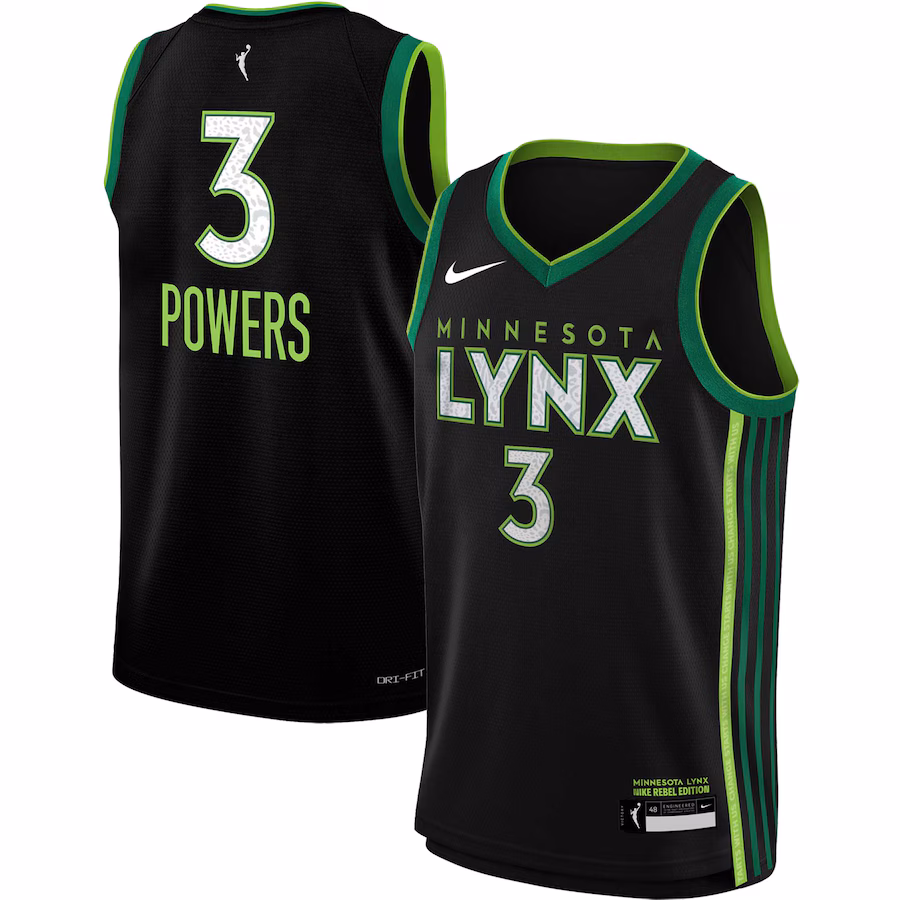 Youth Minnesota Lynx Aerial Powers Nike Black 2023 Rebel Edition Victory Player Jersey - Puhuasuan